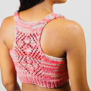 Falling For You Top KNITTING PATTERN, knit Halter Top, knit tank top, summer top, crop top, knit top for women, knitting pattern for women image 6