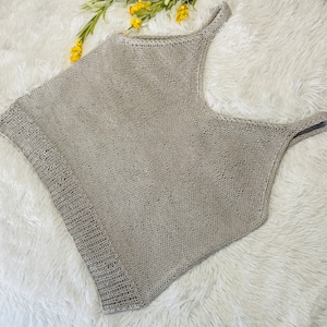 KNITTING PATTERN, Lisa Tank Top Knit Pattern, Beginner Knitting Pattern, Knit Top, Knit Sumer Top, Crop, Halter Top, DIY
