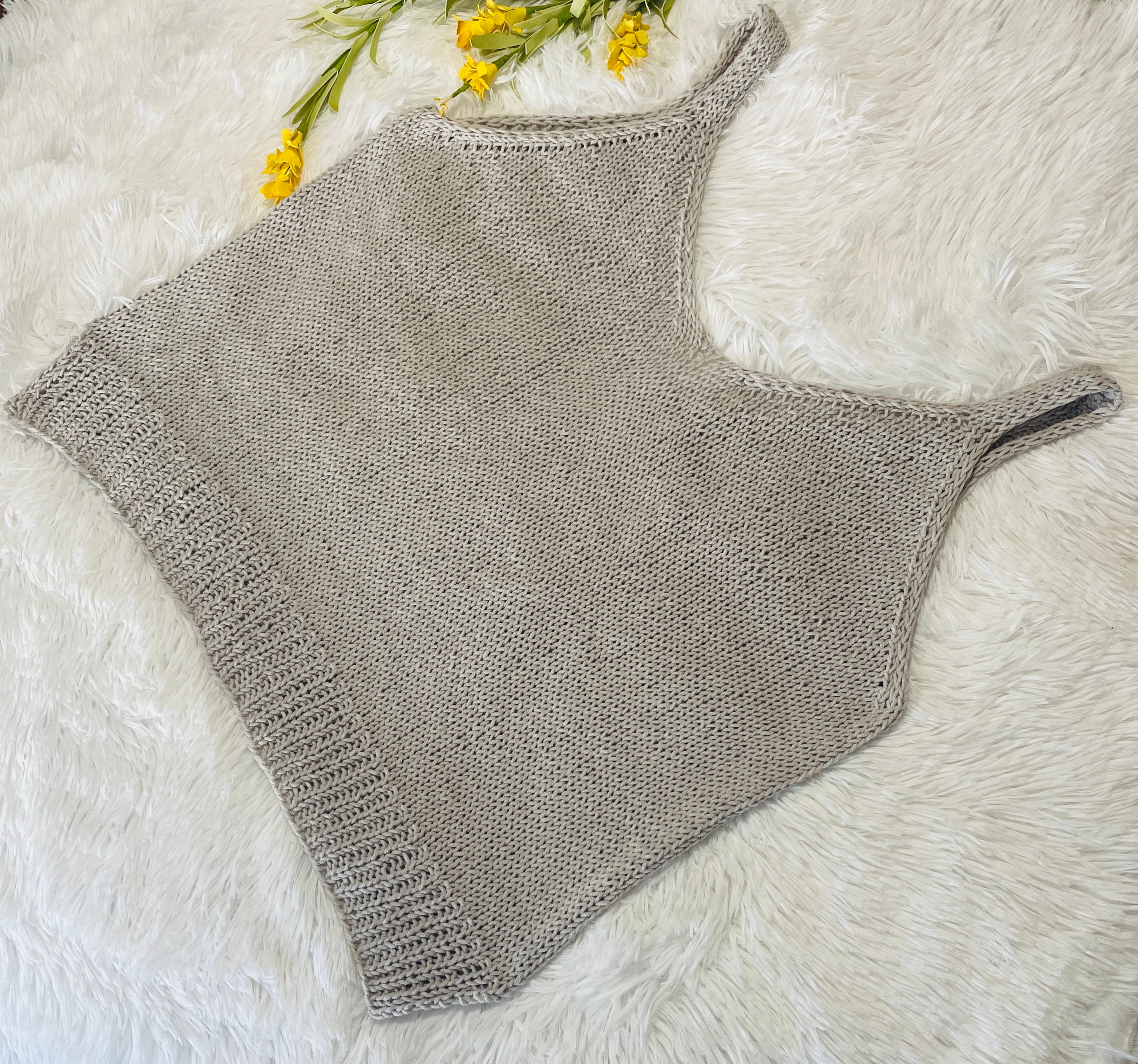 KNITTING PATTERN, Lisa Tank Top Knit Pattern, Beginner
