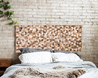 Reclaimed Wood Wall Art, Wood Wall Decor, Geometric Pattern, Queen Headboard, Large Wall Art, Wood Wall Art, Minimalist Modern Art 60 x 24