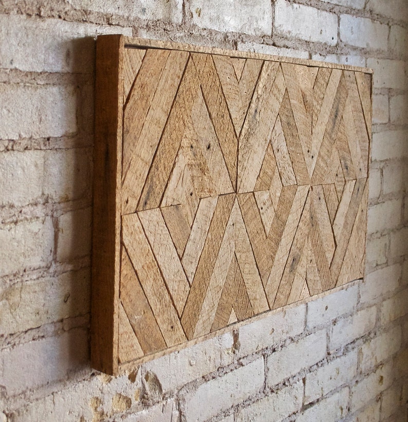 Reclaimed Wood Wall Art, Lath, Decor,Pattern, 3D, Geometric, Chevron Black Friday Sale image 3