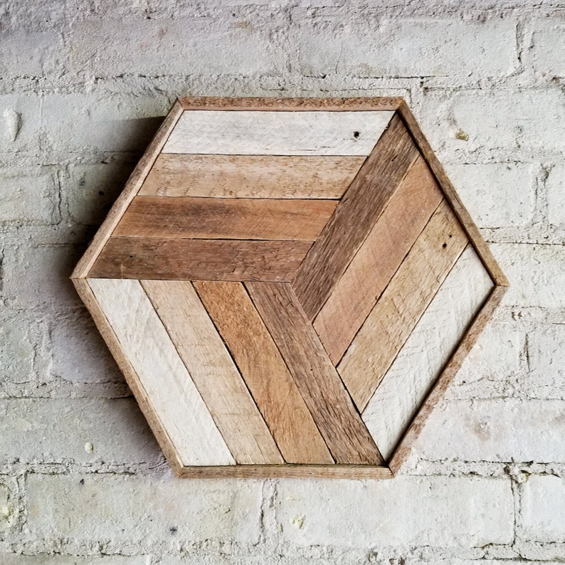 Wood Wall Art, Reclaimed Wood Wall Art, Wood Decor, Wood Wall Decor, Modern Wood Art, Cube Art, Wood Wall Decor, Rustic Decor, Geometric Art image 5