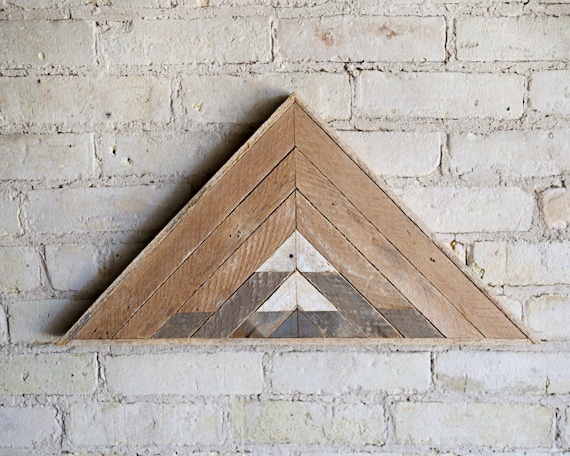 Reclaimed Wood Wall Art | Wood Wall Art | Reclaimed Wood | Wood Art | Rustic Geometric | Wood Decor | Handmade | Mountain Art Triangle Wood