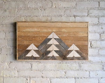 Reclaimed Wood Wall Art | Wood Decor  | Reclaimed Wood | Wood Art | Handmade Wall Art| Mountain | Wall Art | Black Friday Sale