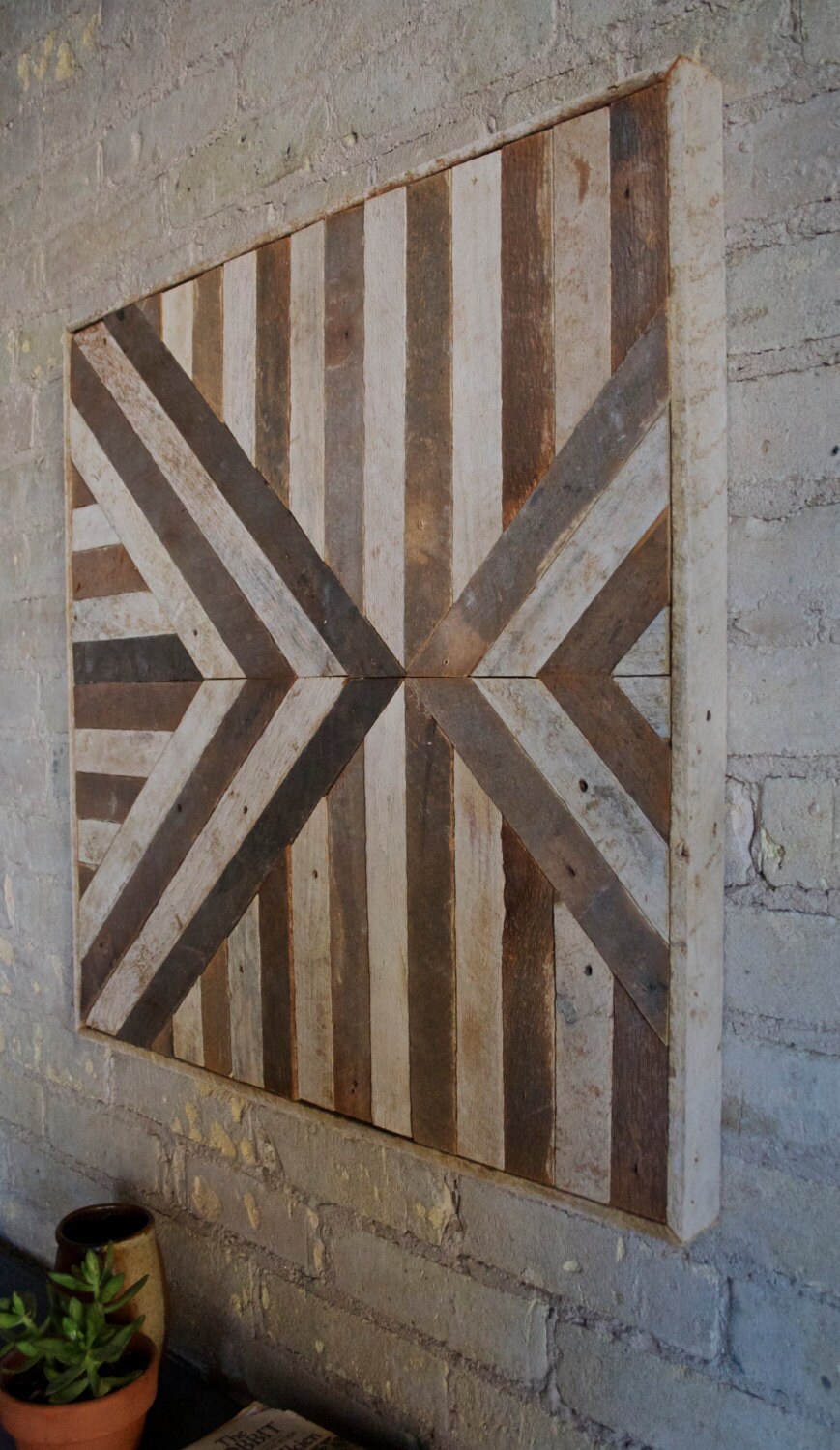 Reclaimed Wood Wall Art Wood Wall Art Geometric Wall Art Wood