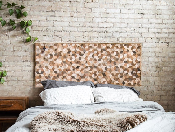 Reclaimed Wood Wall Art, Wood Wall Decor, Geometric Pattern, Queen Headboard, Large Wall Art, Wood Wall Art, Minimalist Modern Art 60 x 24