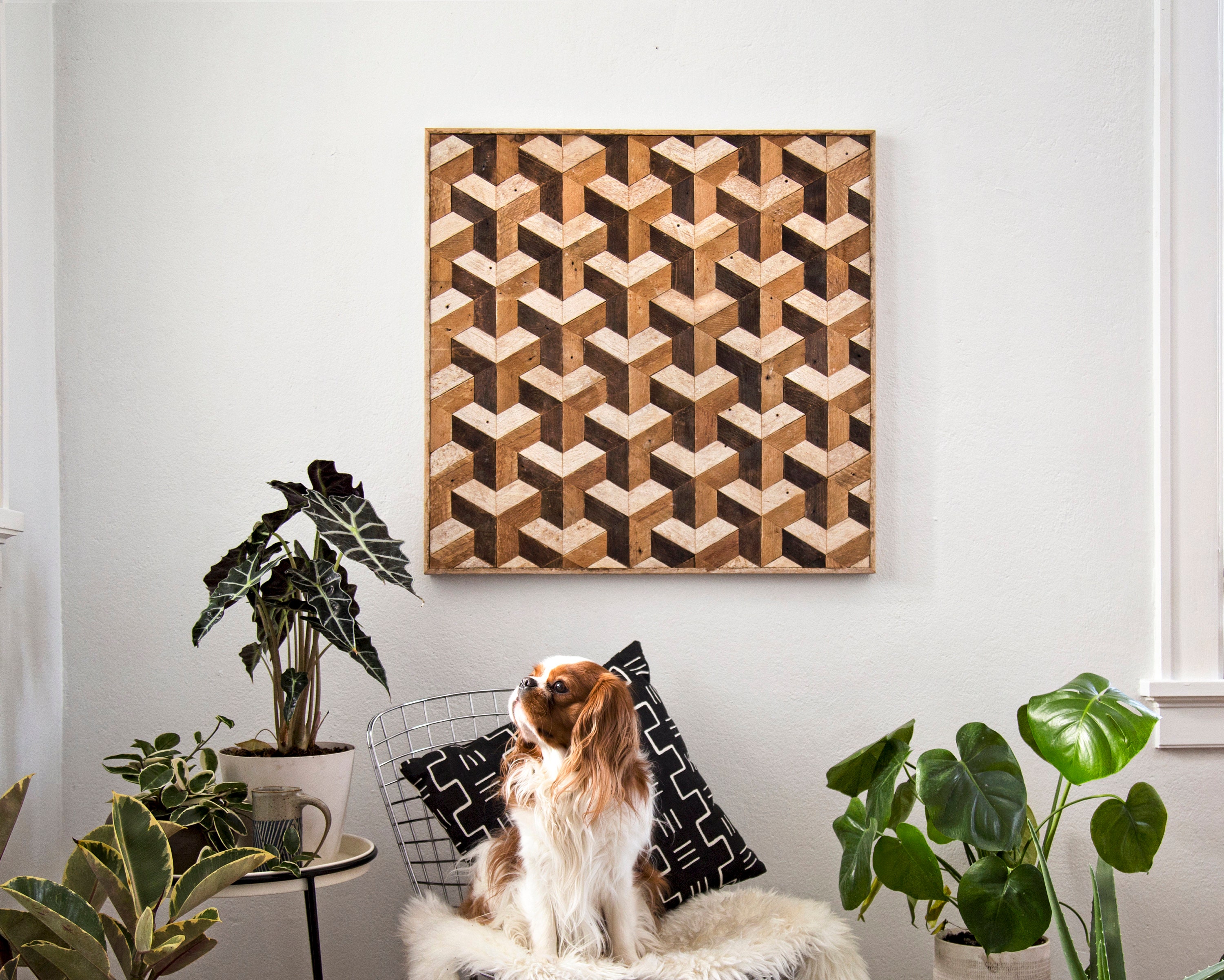 Reclaimed Wood Wall Art | Wood Wall Art | Wood Decor | Geometric Wood