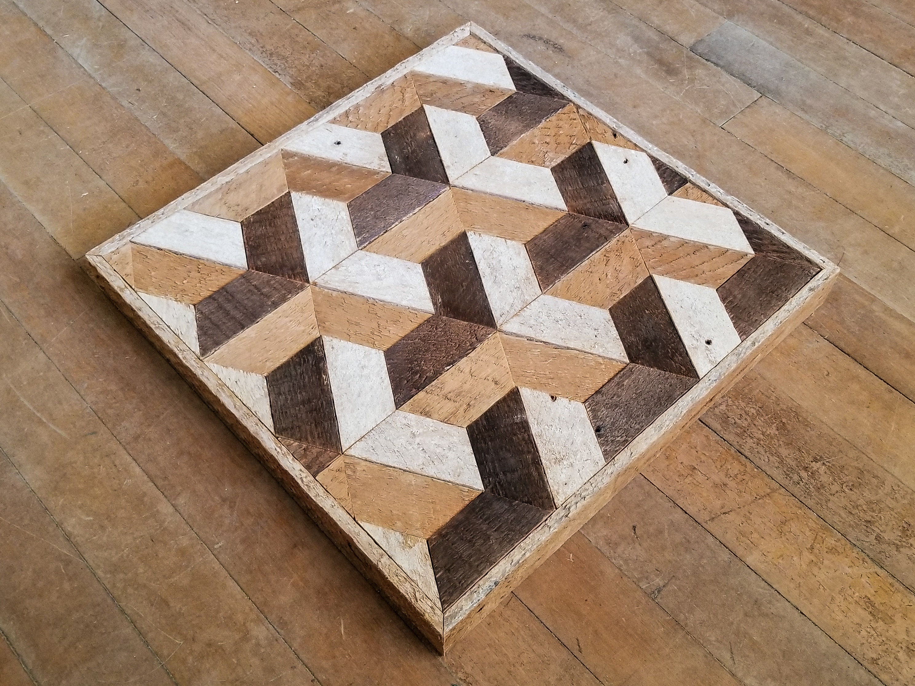 Reclaimed Wood Wall Art Wood Wall Art Wood Decor Geometric Wood