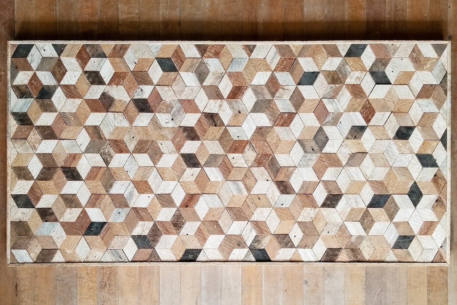 Reclaimed Wood Wall Art Wood Wall Decor Geometric Pattern | Etsy - Durable Wood Wall Art For Apartments