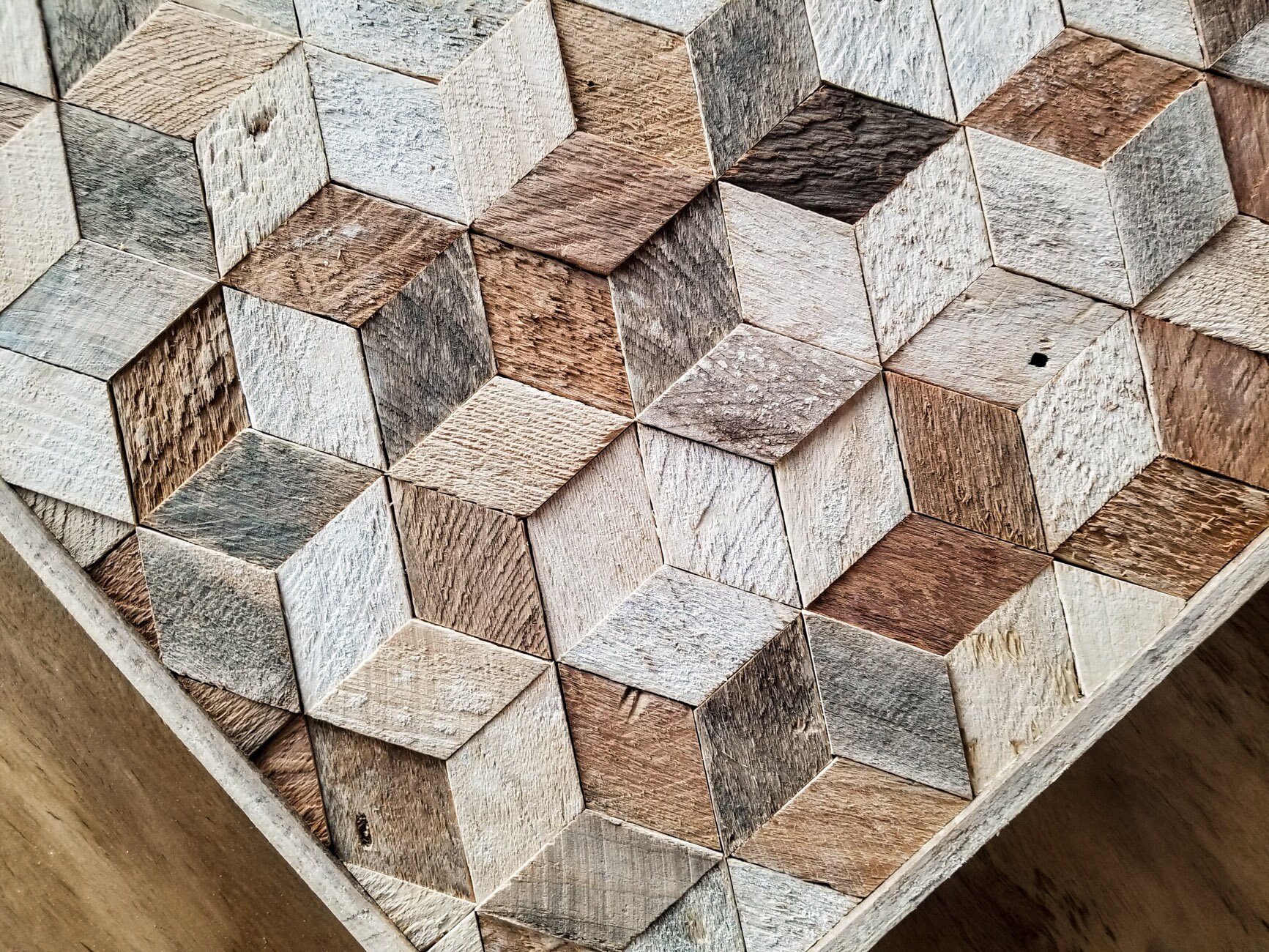 Reclaimed Wood Wall Art, Wood Wall Decor, Geometric Pattern, Large Wall