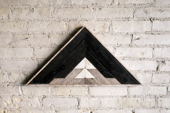 Reclaimed Wood Wall Art | Wood Decor  | Reclaimed Wood | Wood Art | Rustic Geometric| Wood Decor | Mountain | Triangle | Black