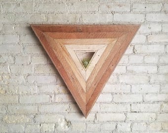 Reclaimed Wood Wall Art | Wood Decor | Reclaimed Wood | Wood Art | Rustic Geometric | Wood Decor | Handmade |  Triangle Gradient | Modern