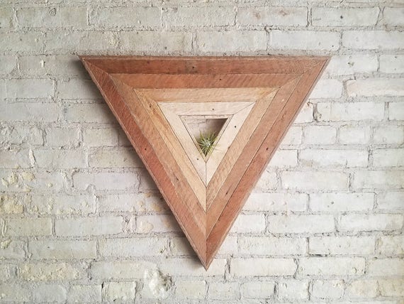 Reclaimed Wood Wall Art | Wood Decor | Reclaimed Wood | Wood Art | Rustic Geometric | Wood Decor | Handmade |  Triangle Gradient | Modern