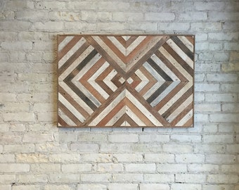 Reclaimed Wood Wall Art | Wood Wall Art | Wood Decor | Wood Art | Large Wall Art | Reclaimed Decor | Geometric Wood Art | Large Art | 36x24