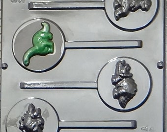 Plastic mold for making chocolate candy  dinosaur assortment   One mold