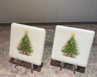 Fused Glass Coaster - Christmas Tree