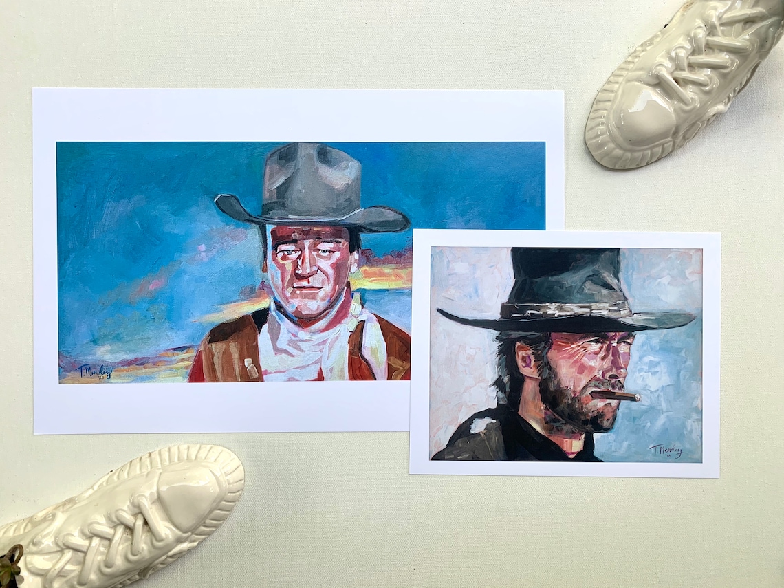 Clint Eastwood Art Print, Clint Eastwood Art, Cowboy Art, the Good the