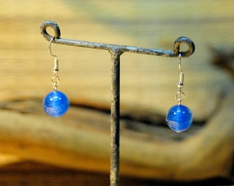 Pendientes Hula Pearl "Hawaii Blue Moon" - hechos a mano de vidrio