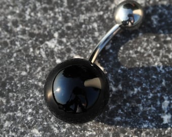 Bauchnabel-Piercing Hula Pearl "Black Lava" - Piercing Schmuckstück aus Glas und Titan