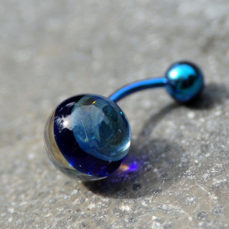 Hula Pearl blue reef navel piercing a piece of jewelry image 2