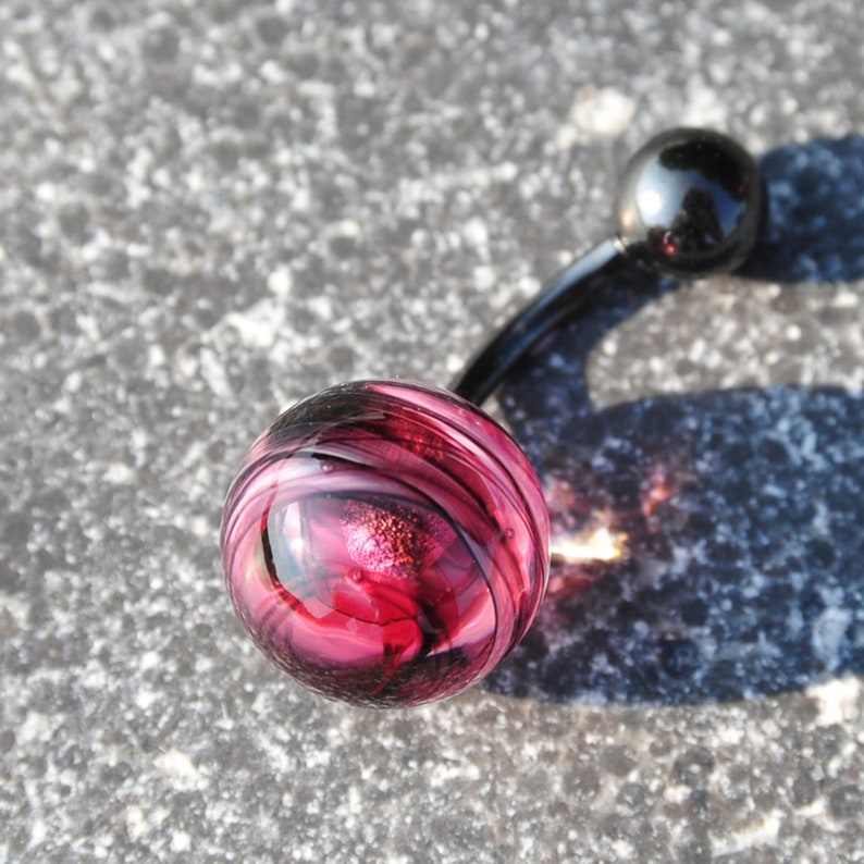 Bauchnabel-Piercing Hula Pearl Hibiscus Swirl Piercing Schmuckstück aus Glas und Titan Bild 2