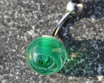 Bauchnabel-Piercing Hula Pearl "Jungle Swirl" - Piercing Schmuckstück aus Glas und Titan