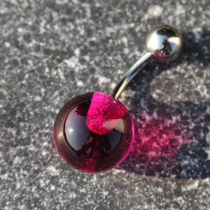 Bauchnabel-Piercing Hula Pearl Pink Orchid Piercing Schmuckstück aus Glas und Titan Bild 1