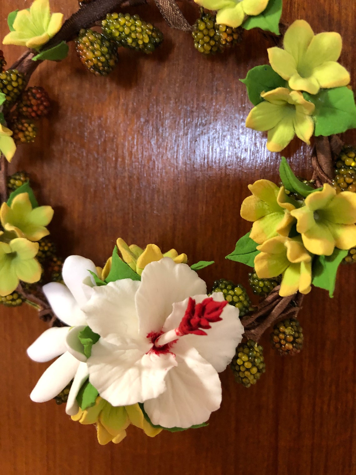 Hawaii Wreath 3. Flowers include Hibiscus Tiare and | Etsy