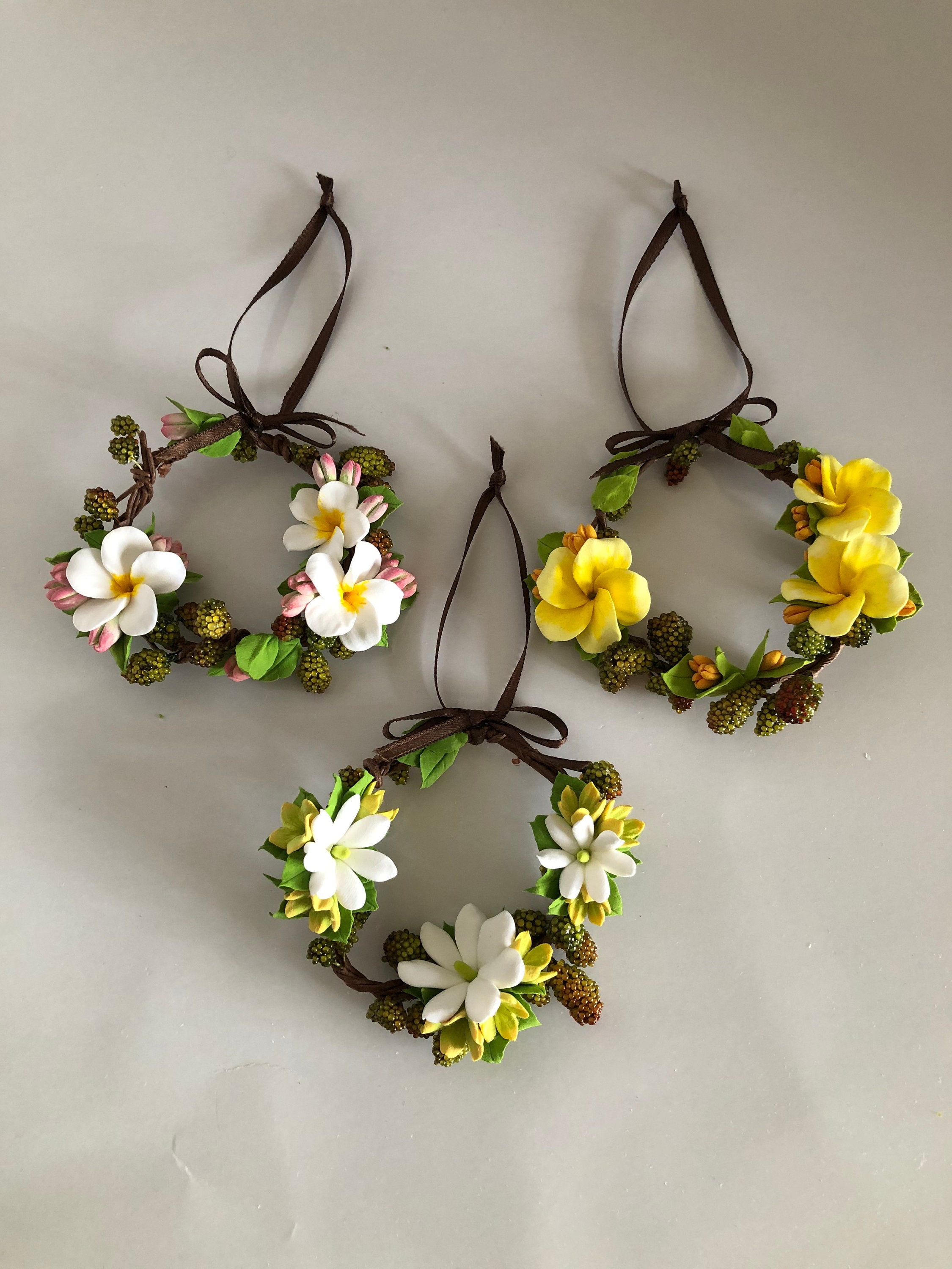 Plumeria Wreath 3 piece set 4. Other flowers include Etsy