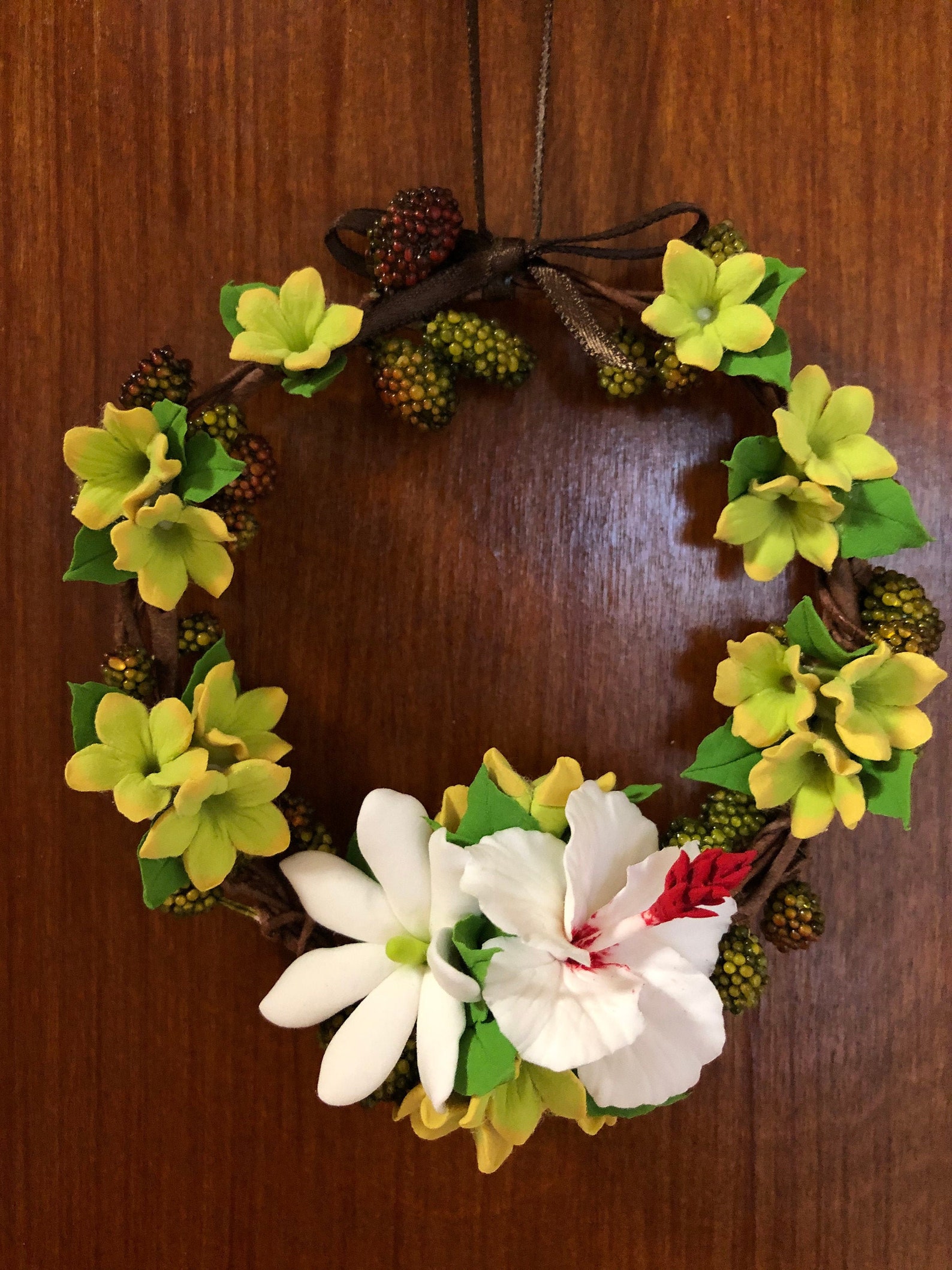 Hawaii Wreath 3. Flowers include Hibiscus Tiare and | Etsy