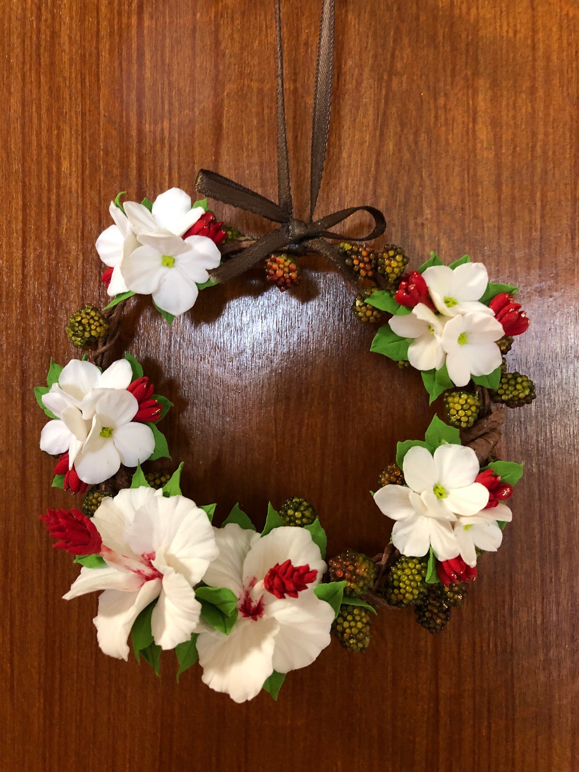 Christmas Tree Ornament Mini Hawaii Wreath 8. Made With Soft Etsy