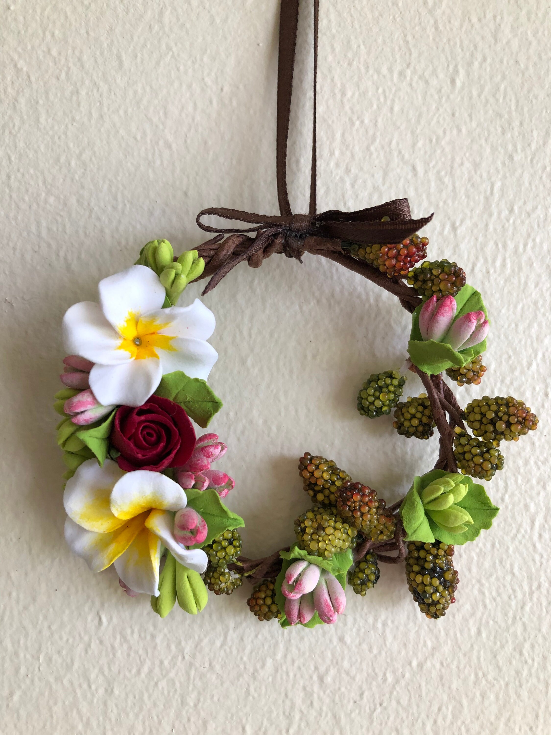 Plumeria Wreath 3 piece set 3. Other flowers include Etsy