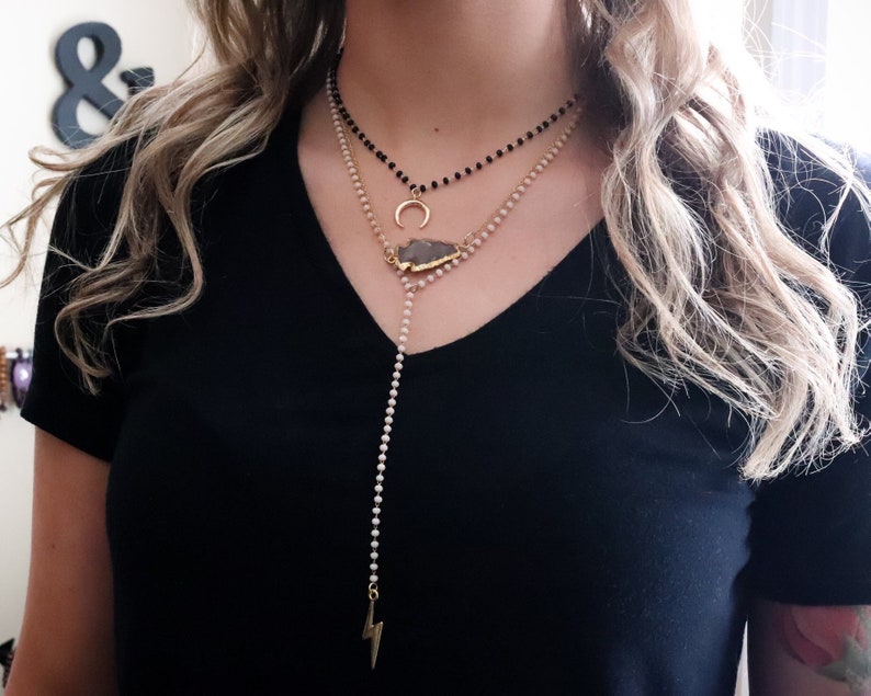 Lightning Bolt Drop Necklace