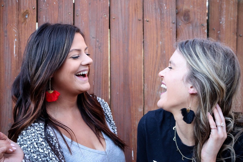 Red Tassel Earrings image 3