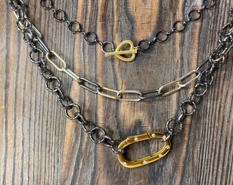 Thick Metal Necklace - Etsy