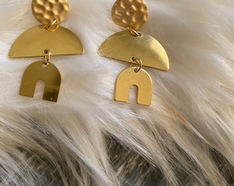 Gold Tiered Earrings
