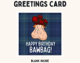 Greetings Card - Happy Birthday Bawbag