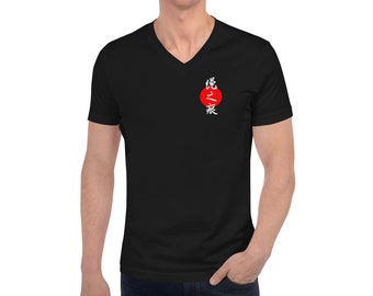 Unisex Kurzarm T-Shirt mit V-Ausschnitt