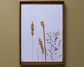 Embroidered Floral Photograph: South African Wildflowers, Wooden Frame