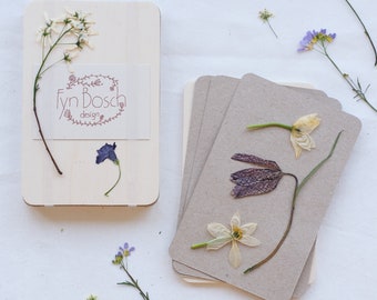 A6 Portable Pressed Flower DIY Kit, Natural Botanical Dried Flowers, Nature lover gift, Kids Craft hobby press, Garden memories, Mini Plants