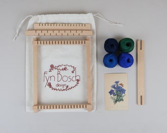 Botanical Weaving Loom Kit, Natural Fiber Art Yarns, Redoute Colors