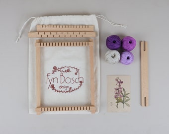 Botanical Weaving Loom Kit, Redoute Inspired, Purple Lillium Design