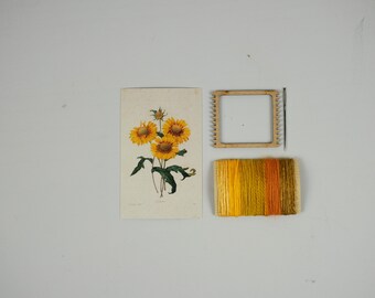 Gaillardia Weaving Kit, Small Loom, Botanical Art Yarns