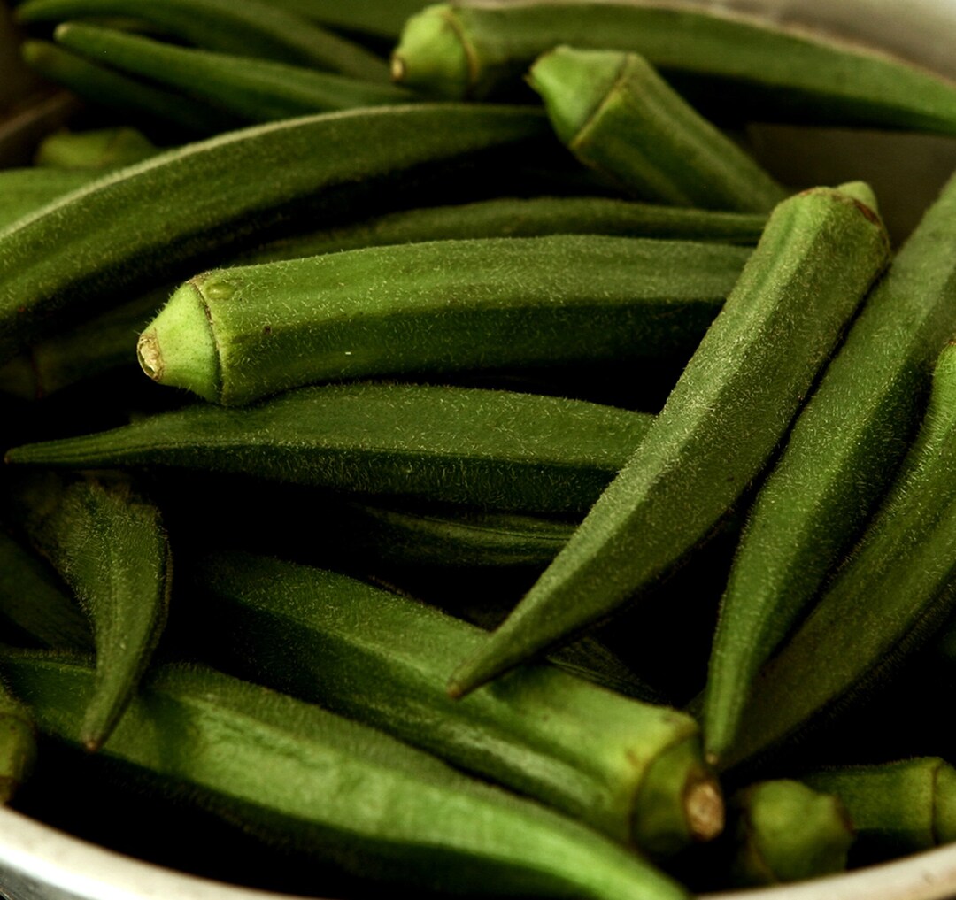 Heirloom Clemson Spineless Green Okra 40 Seeds, 2 Grams Buy 2 Get 1