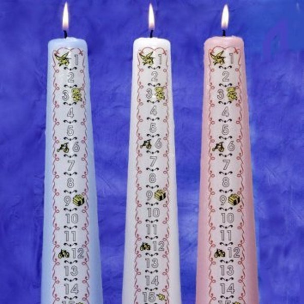 1-21 Year Traditional Countdown Birthday Candle