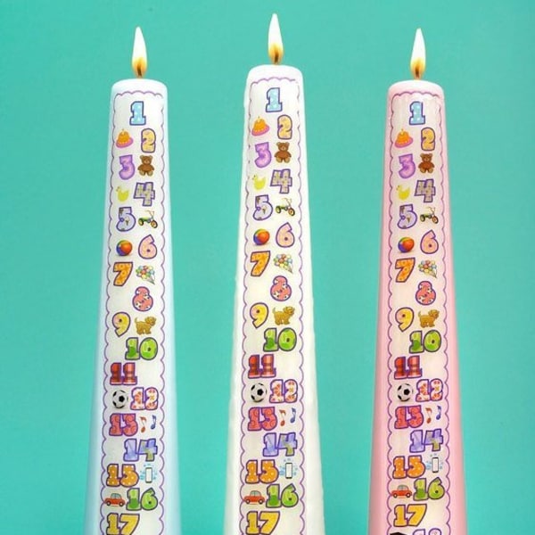 1-21 Year Contemporary Countdown Birthday Candle