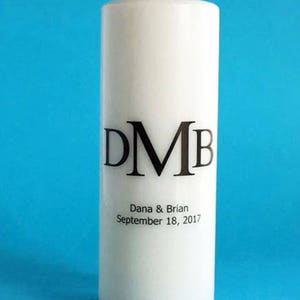 Personalized Wedding Unity Candle With Monogram, Names and Date ...