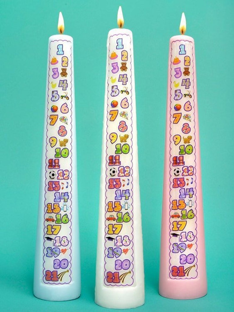 1-21 Year Contemporary Countdown Birthday Candle - Etsy