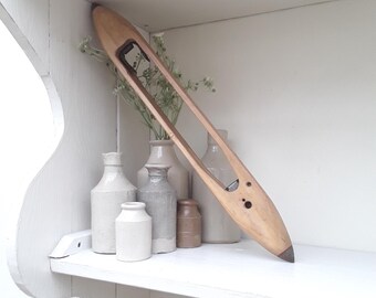 Vintage, Beech Wood, 'Pilkingtons Superwood' Weavers shuttle. Vintage wooden loom shuttle.  Large textile shuttle. Weavers shuttle.