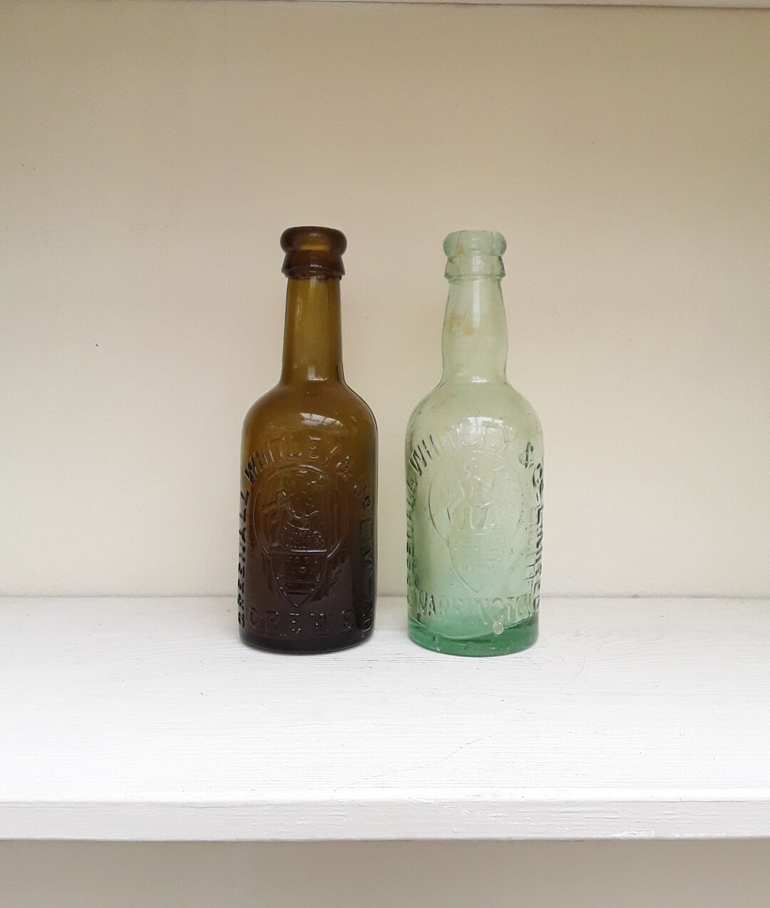 Rustic Vintage/antique Beer Bottles. Brown and Aqua Green Beer Etsy
